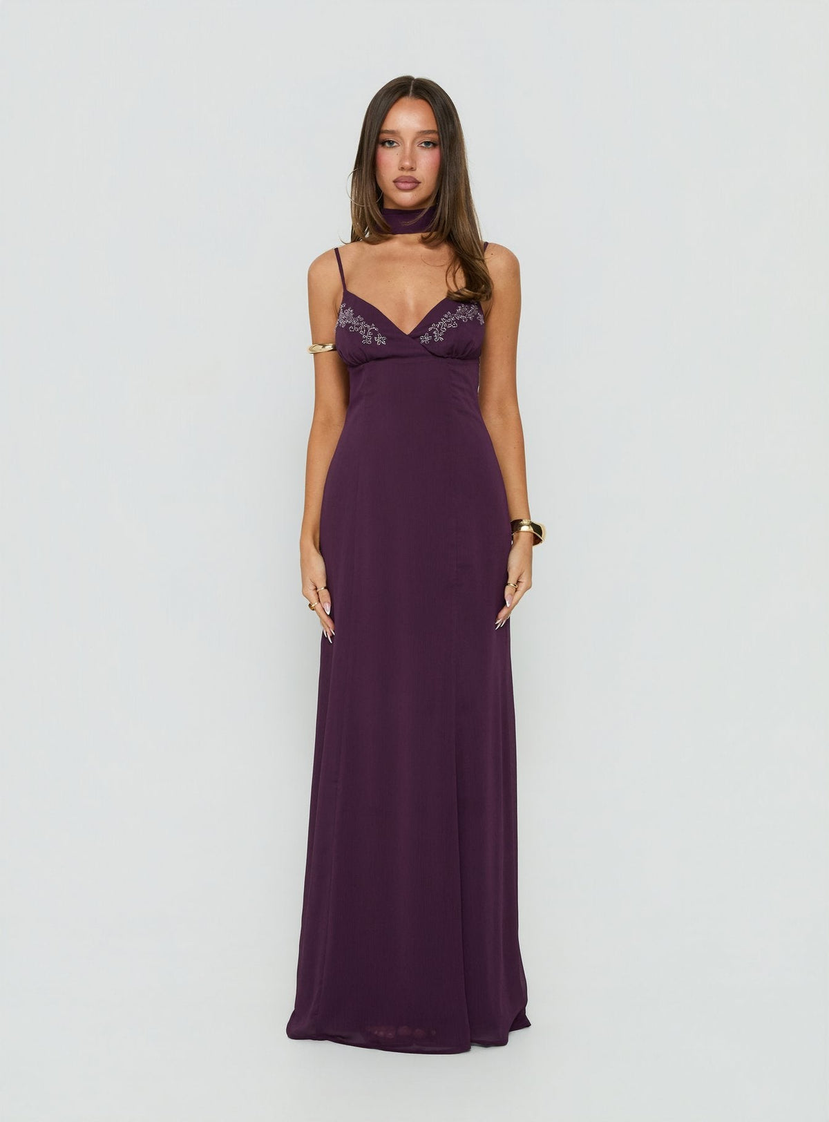 #NOVERA - Vestido Largo Jadira Ciruela -