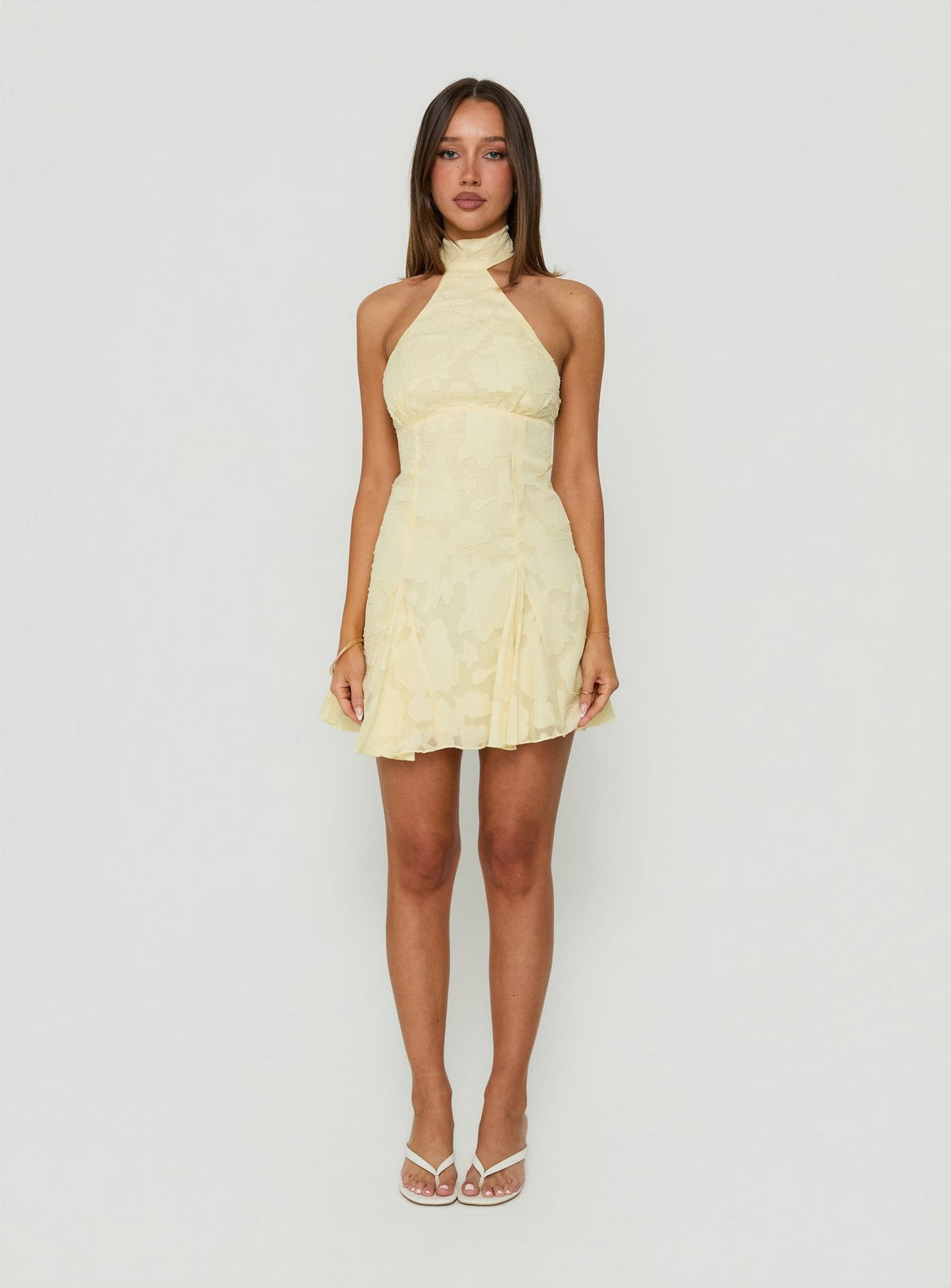 #NOVERA - Vestido Mini Bellanca Amarillo Mantequilla Amarillo Halter -