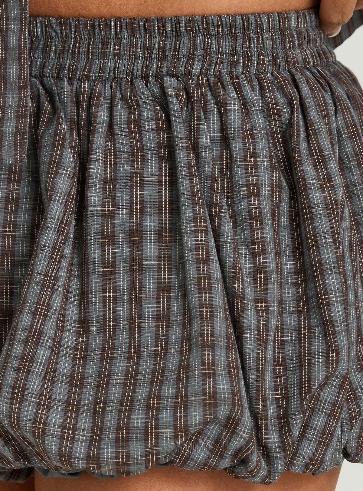 #NOVERA - Falda Pantalón Tuckerr Gris de Cuadros -