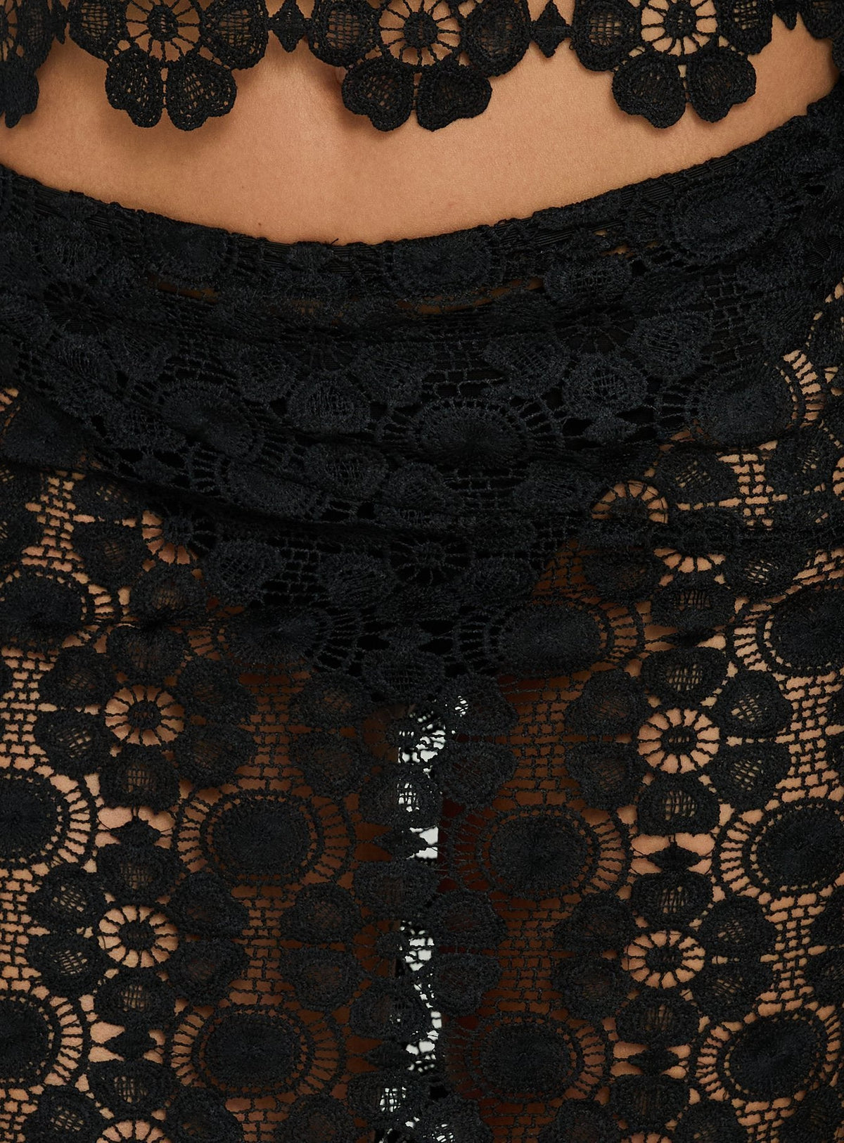 #NOVERA - Falda Midi Tarragona Negra Transparente -