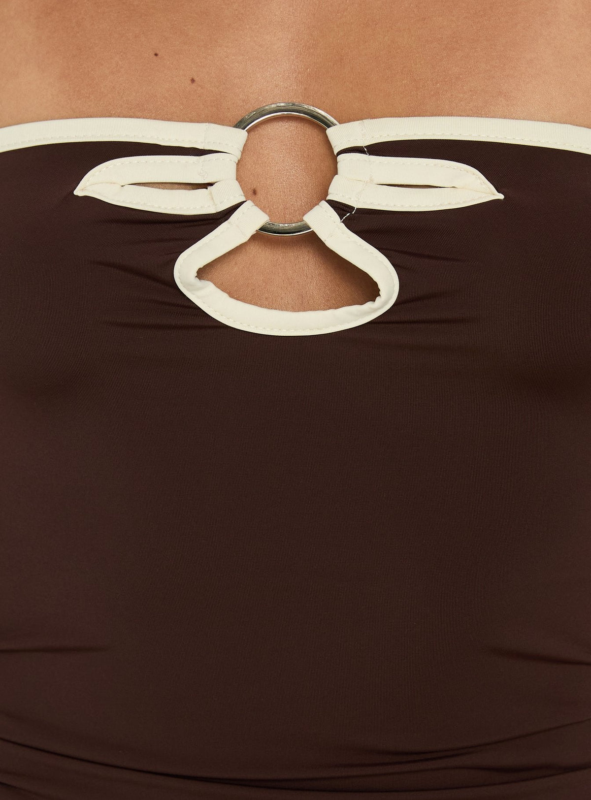#NOVERA - Top Mireia Chocolate y Crema Palabra de Honor -