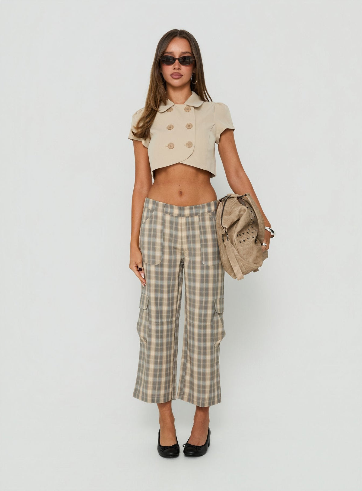 #NOVERA - Pantalón Indee de Cuadros Crop Cargo -