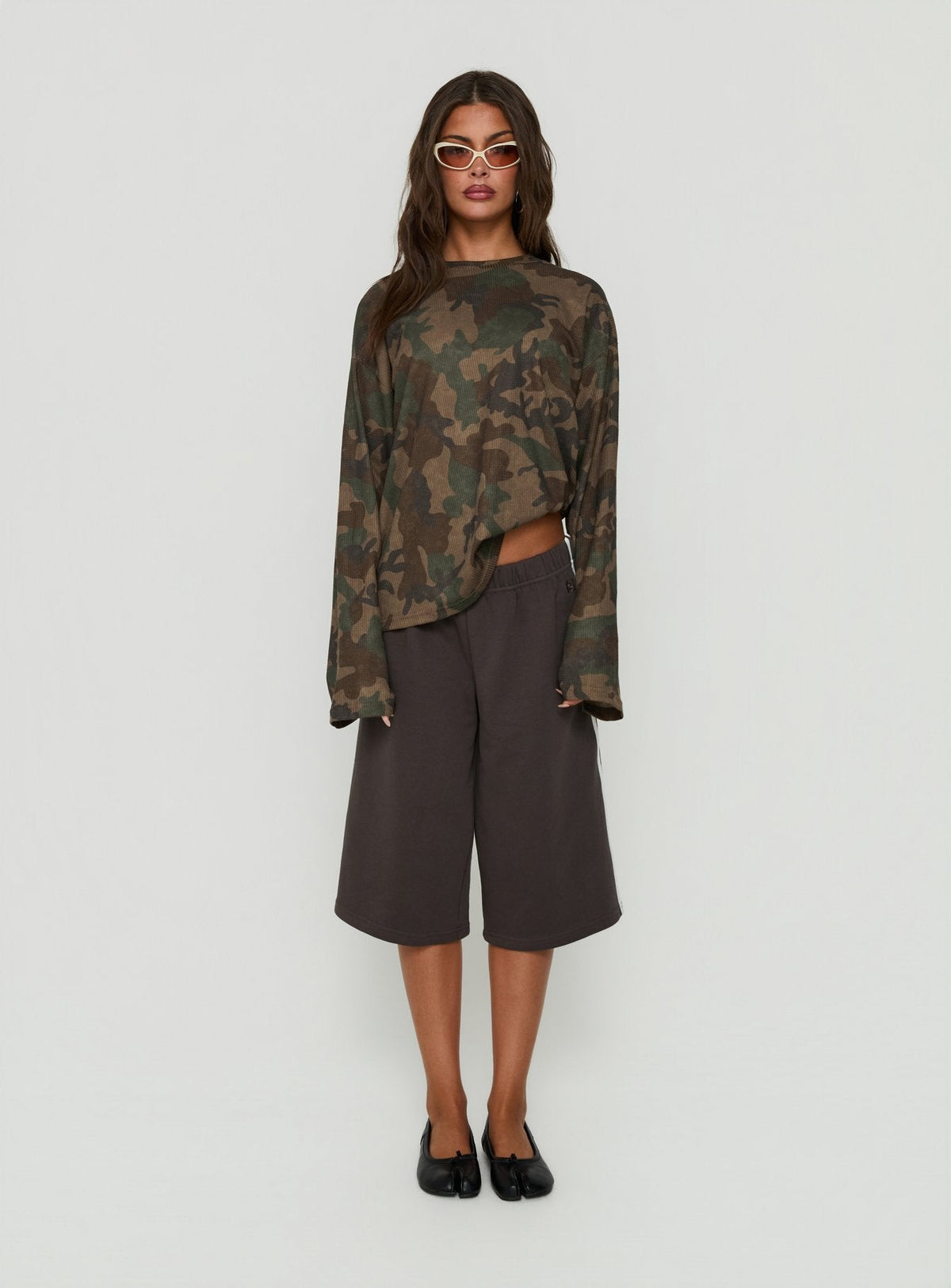#NOVERA - Top Arlla Camuflaje de Gofre de Manga Larga -