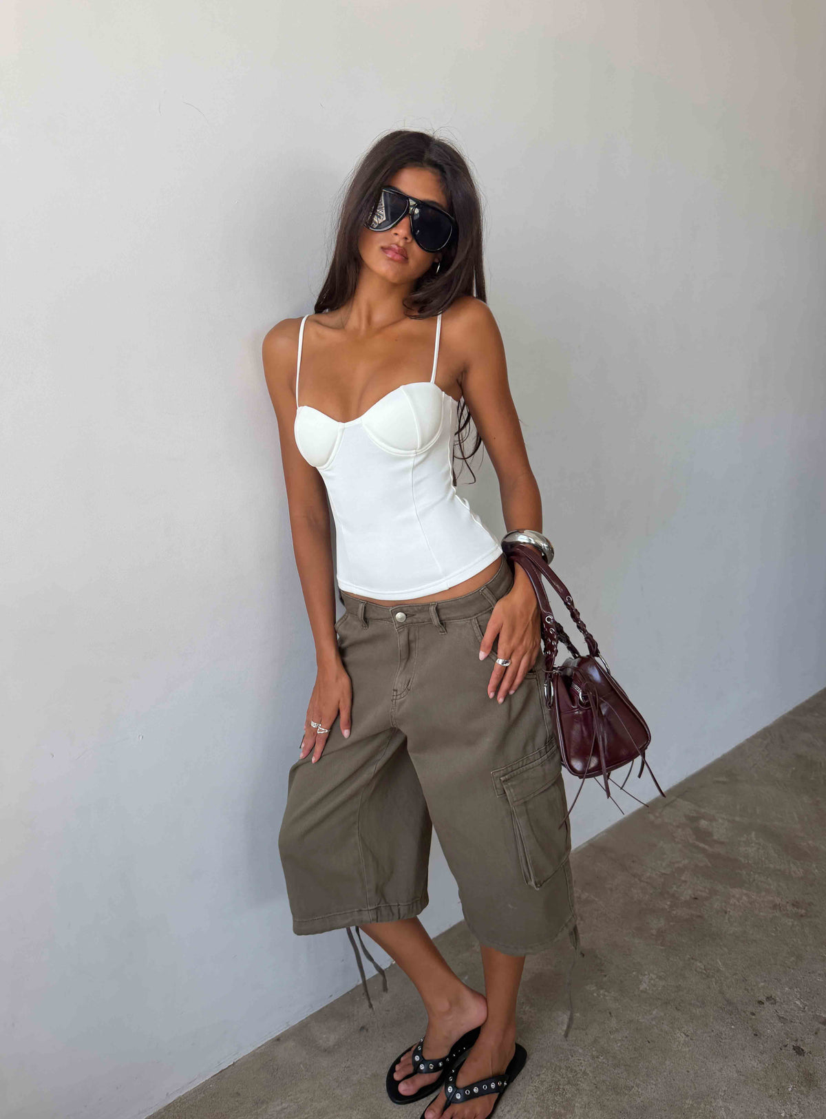 #NOVERA - Shorts Hudsen Caqui Largos Cargo -