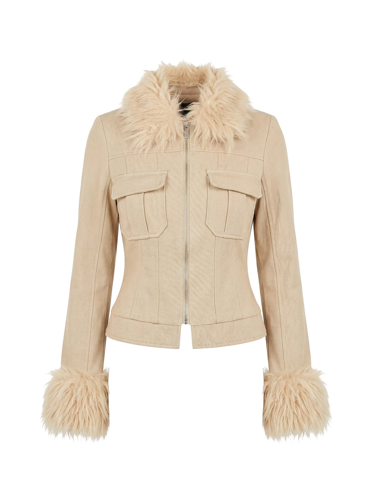 #NOVERA - Chaqueta Nindie Camel de Pelo Sintético -
