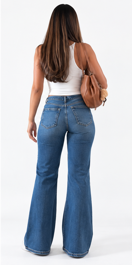 #NOVERA - Vaquero Flare Celeste – Azul Denim
